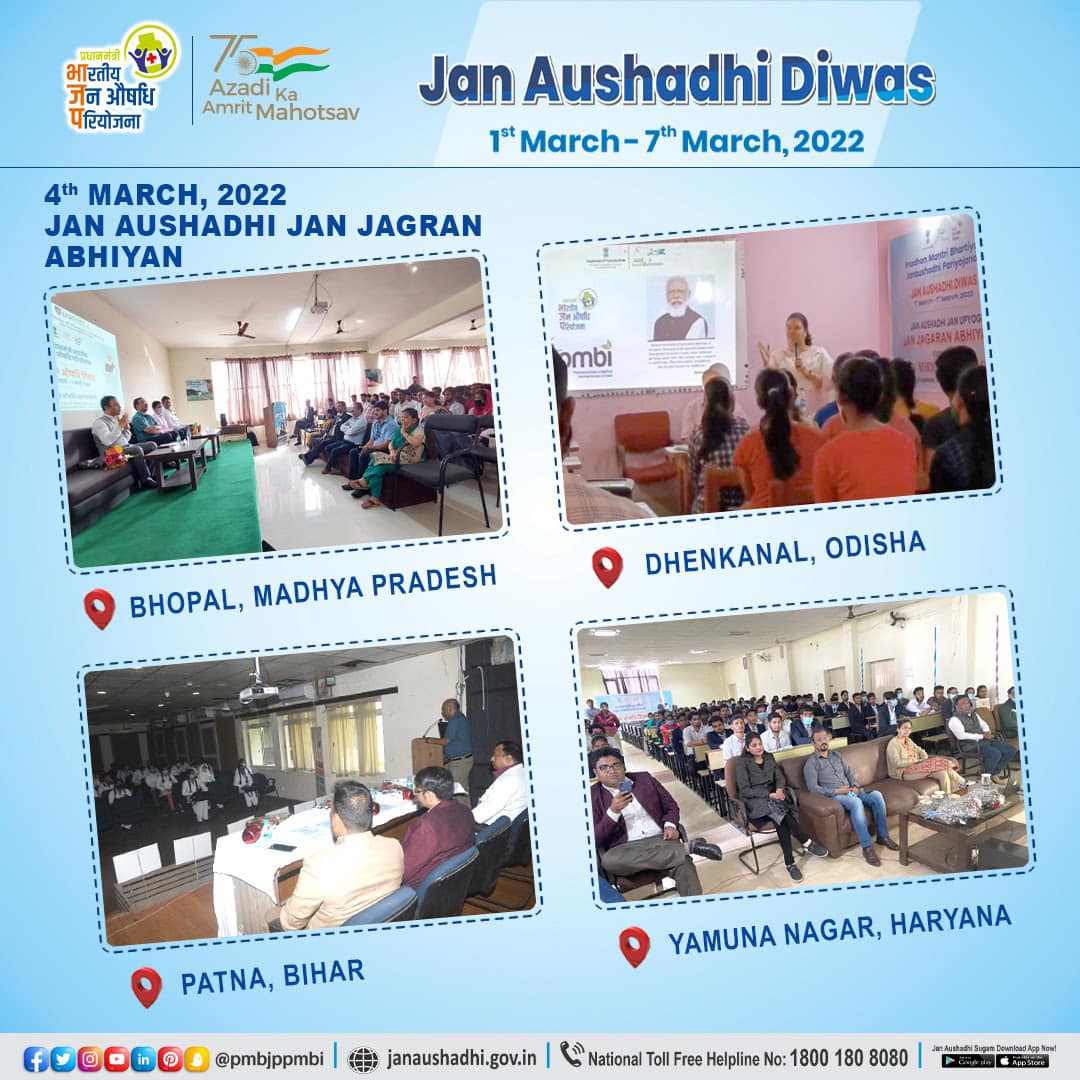 4th day of week long celebrations is celebrated as “Jan Aushadhi Jan Jagran Abhiyan”